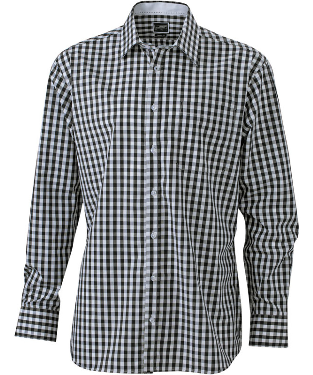 James & Nicholson | JN 617 Poplin Plaid Shirt long-sleeve