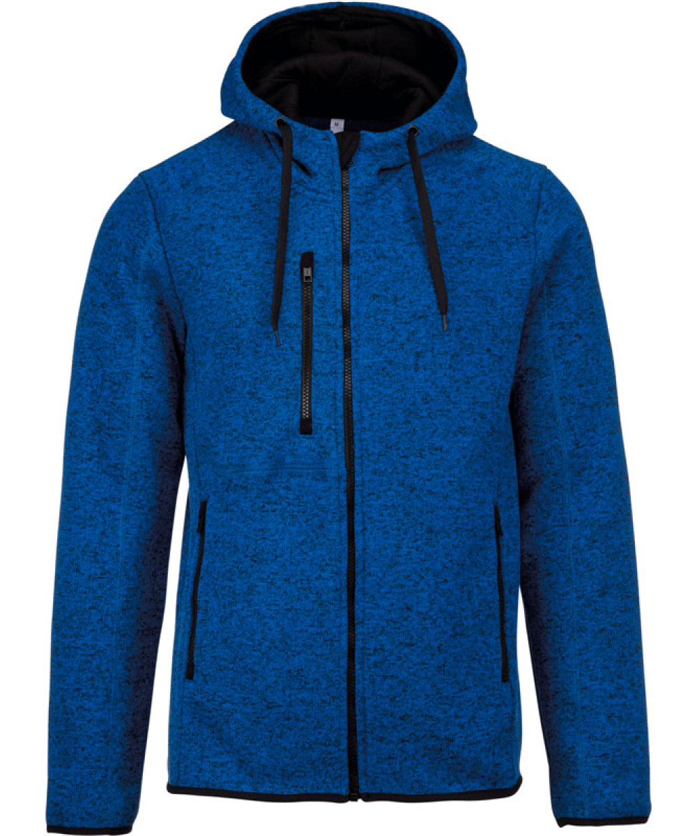 Kariban ProAct | PA365 Mens  Melange Knitted Hooded Fleece Jacket