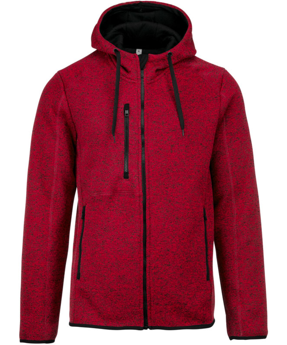 Kariban ProAct | PA365 Mens  Melange Knitted Hooded Fleece Jacket