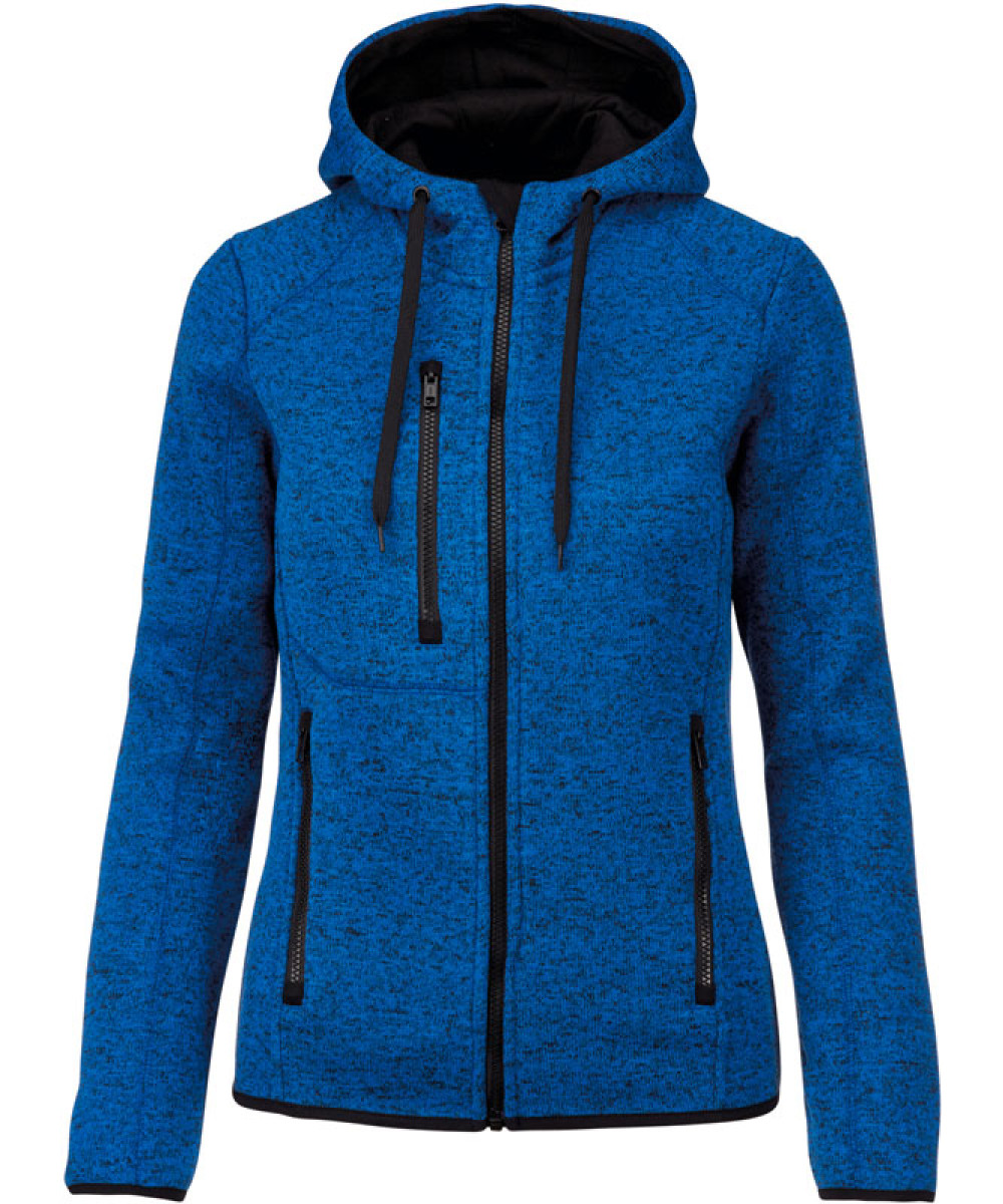 Kariban ProAct | PA366 Ladies Melange  Knitted Hooded Fleece Jacket