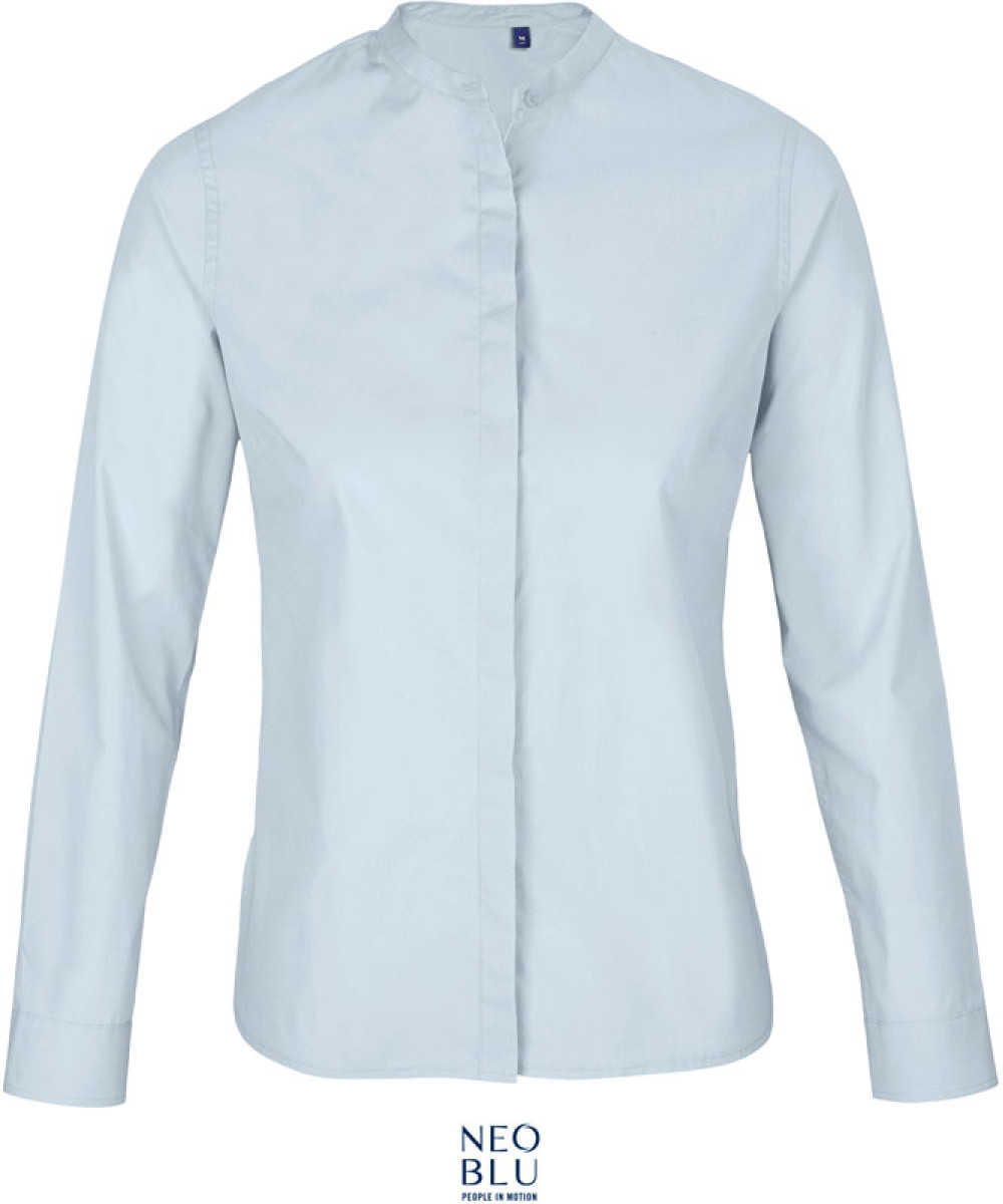 NEOBLU | Bart Women Poplin blouse with a Mao collar long-sleeve
