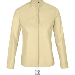 NEOBLU | Bart Women Poplin blouse with a Mao collar long-sleeve