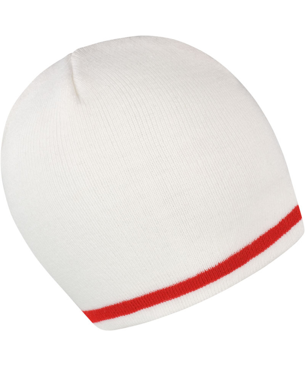 Result Winter Essentials | R368X Knitted Hat with contrasting Stripes