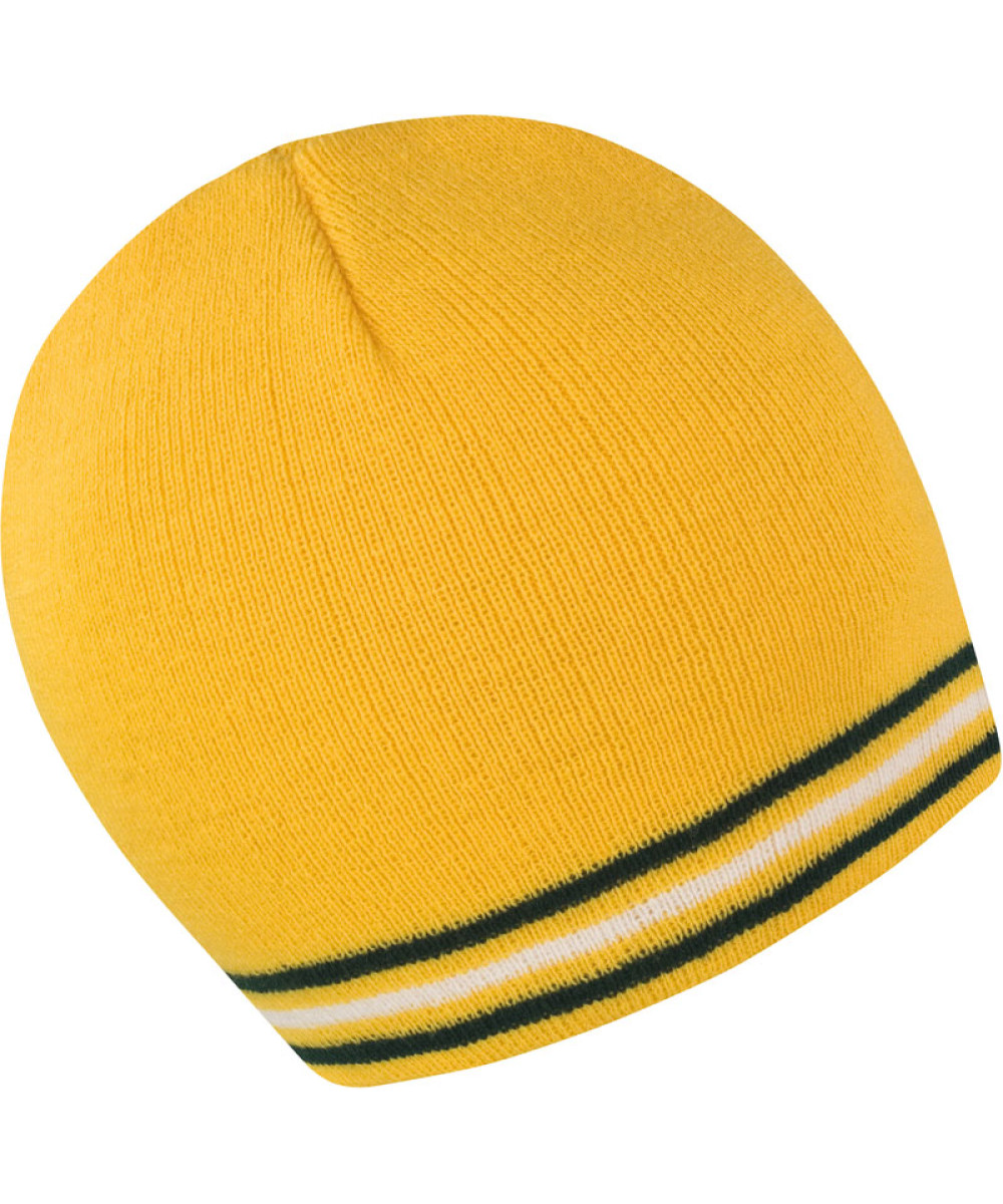 Result Winter Essentials | R368X Knitted Hat with contrasting Stripes