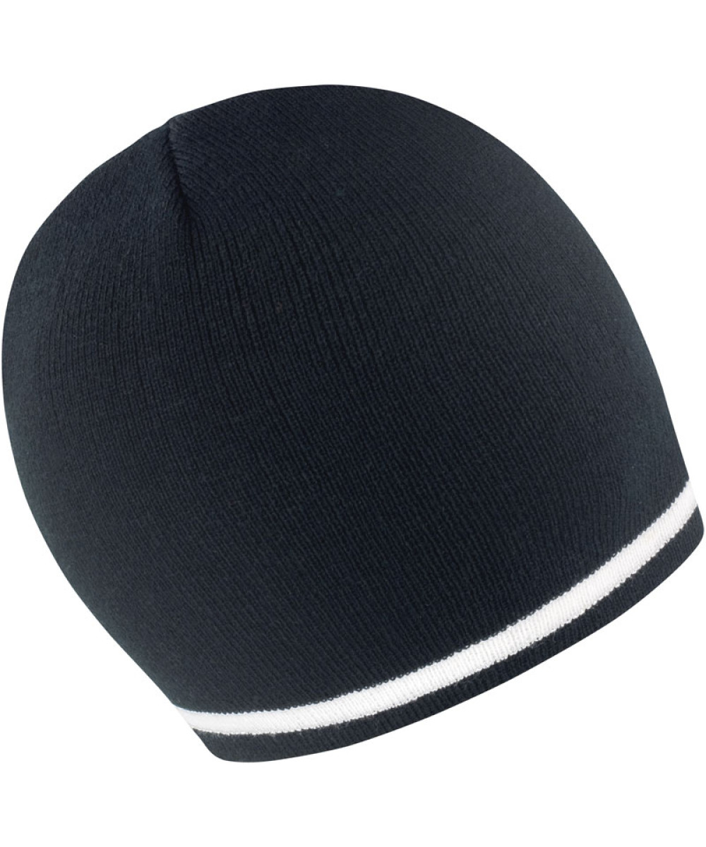 Result Winter Essentials | R368X Knitted Hat with contrasting Stripes