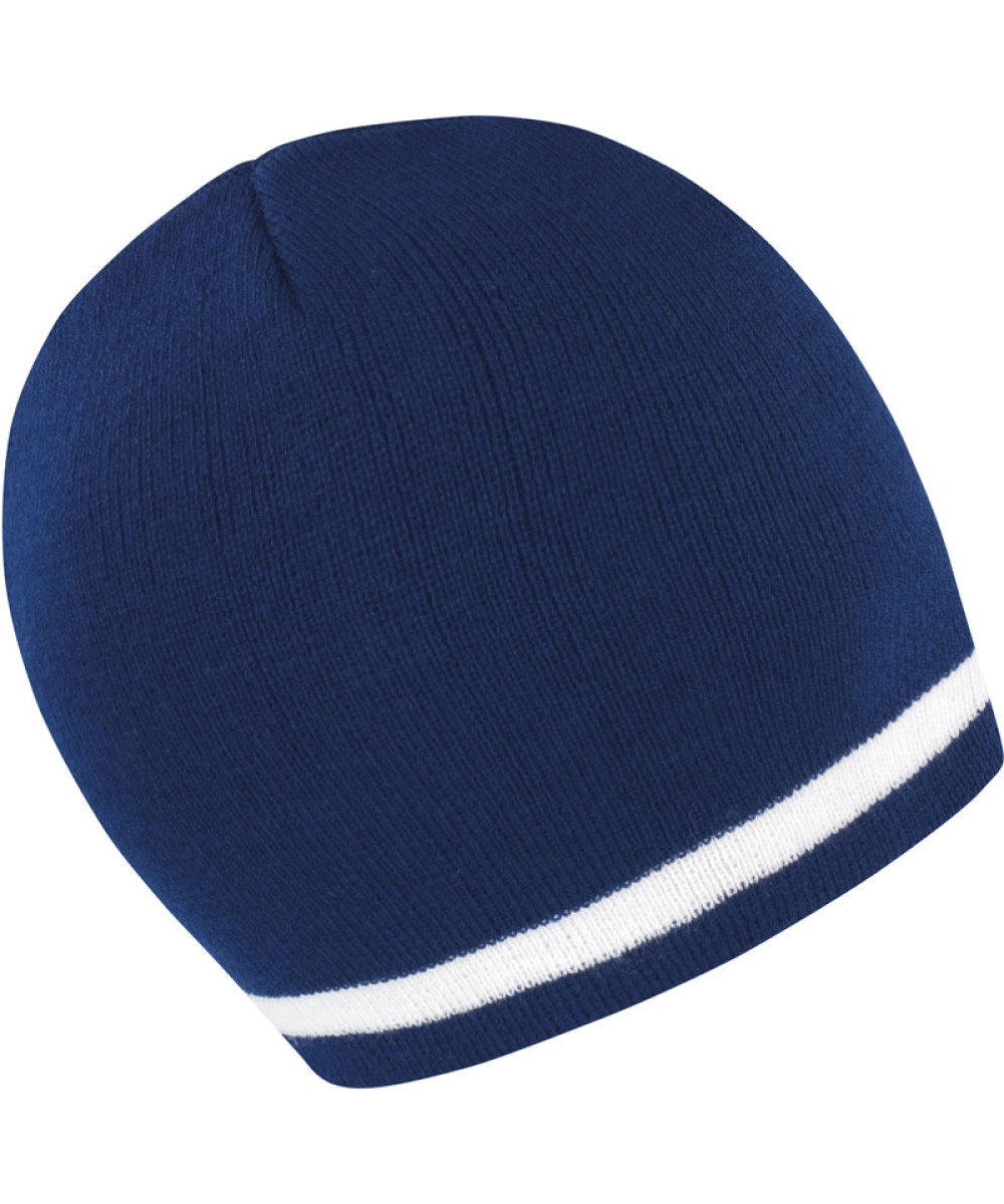 Result Winter Essentials | R368X Knitted Hat with contrasting Stripes