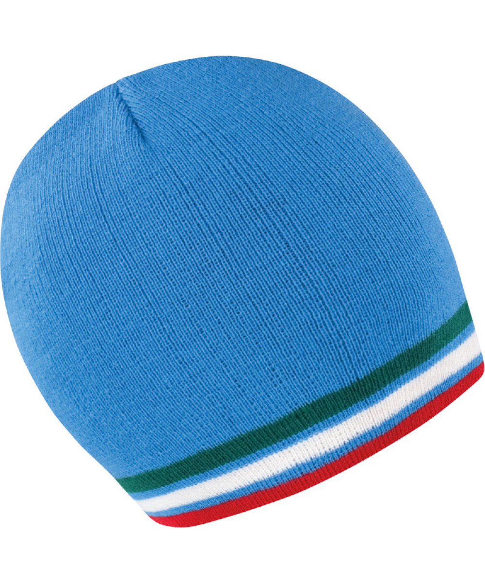 Result Winter Essentials | R368X Knitted Hat with contrasting Stripes