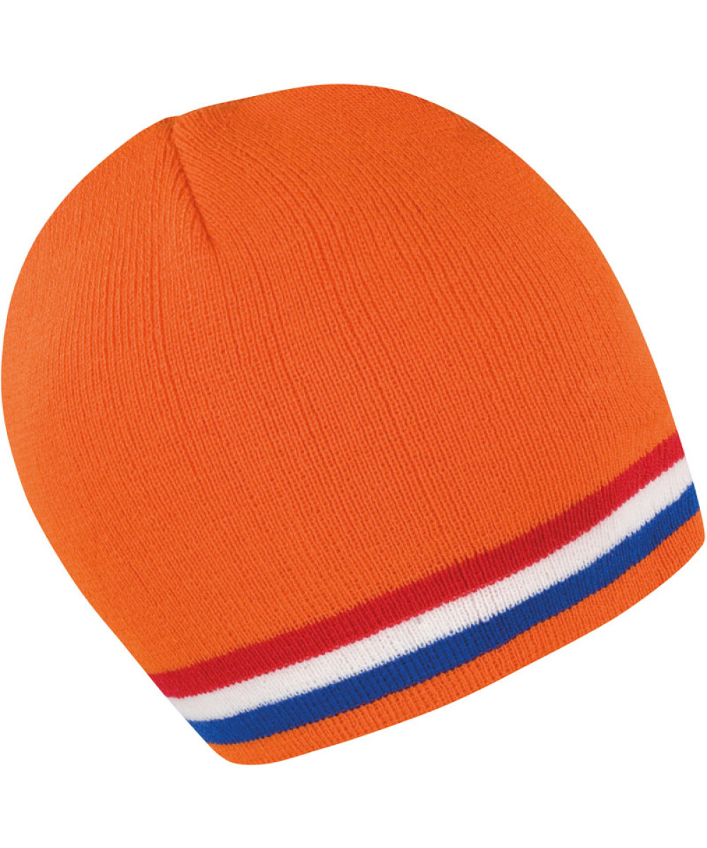 Result Winter Essentials | R368X Knitted Hat with contrasting Stripes