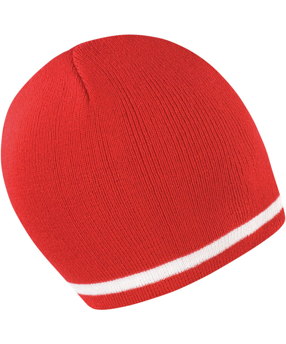 Result Winter Essentials | R368X Knitted Hat with contrasting Stripes