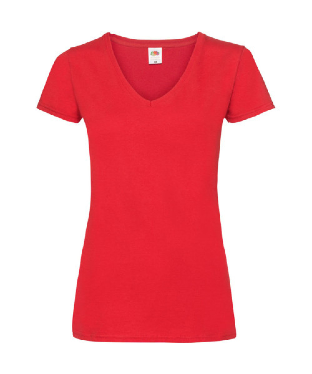 Fruit of the Loom | Lady-Fit Valueweight V-nyakú női póló red XS – Outlet ajánlat