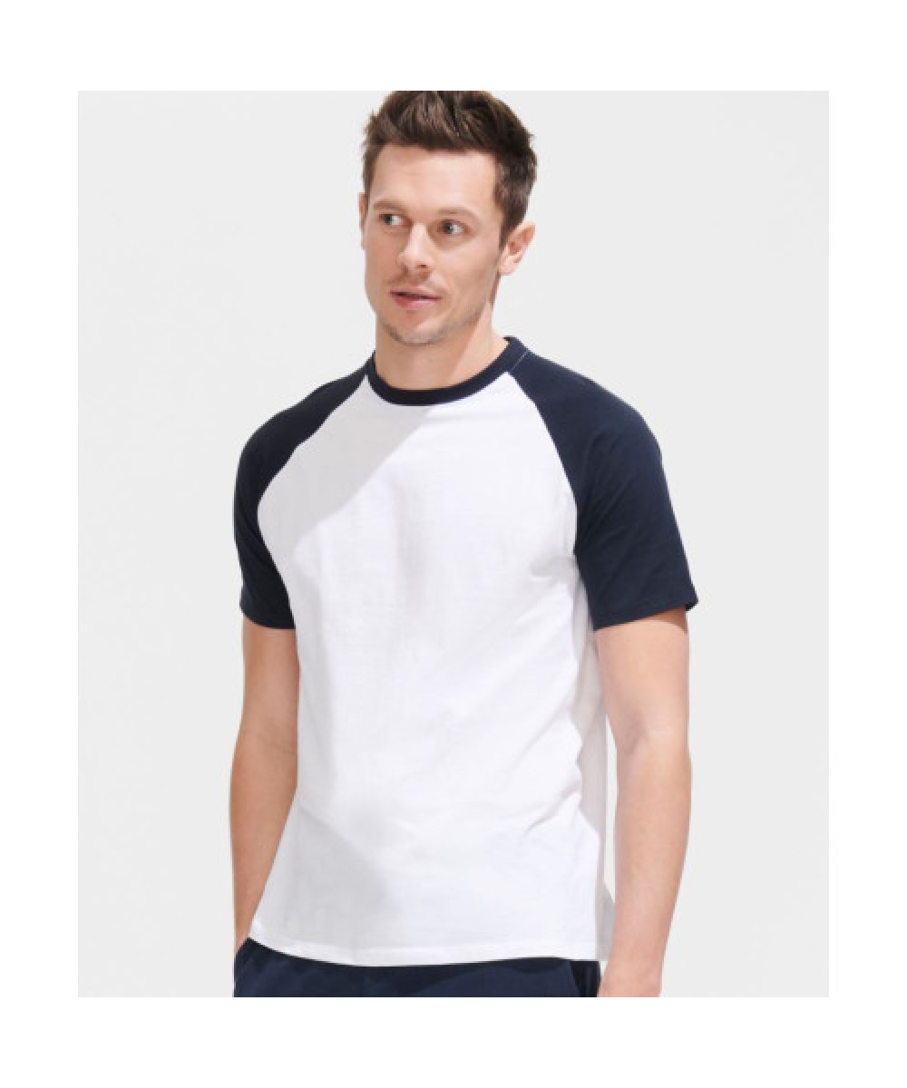 SOL’S | Funky férfi kétszínű raglán póló white/navy L – Outlet ajánlat