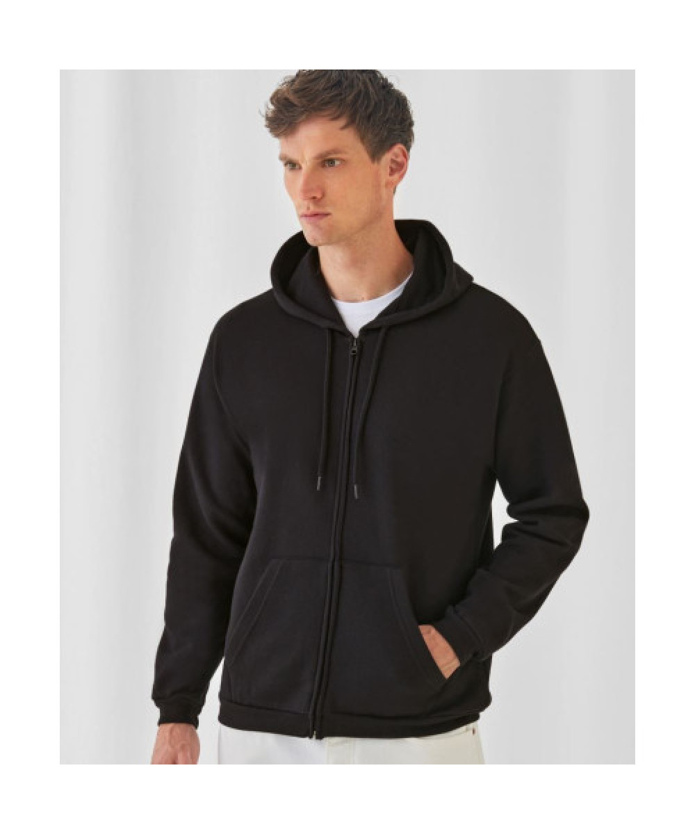 B&C | ID.205 cipzáras kapucnis pulóver black 2XL – Outlet ajánlat