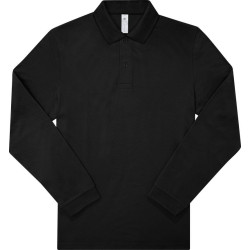 B&C | My Polo 180 LSL hosszú ujjú galléros póló black L – Outlet ajánlat