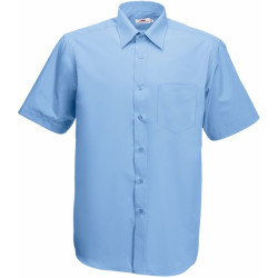 Fruit of the Loom | Poplin rövid ujjú férfi ing mid blue L – Outlet ajánlat