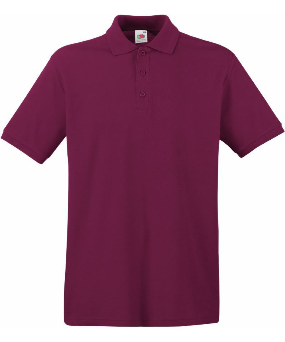Fruit of the Loom | Premium férfi galléros póló burgundy S – Outlet ajánlat