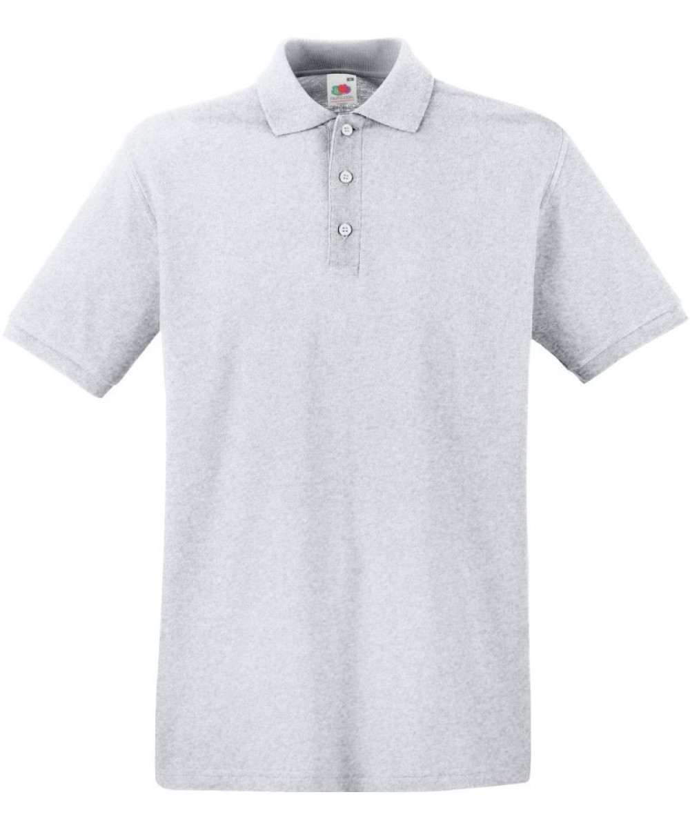 Fruit of the Loom | Premium férfi galléros póló heather grey 2XL – Outlet ajánlat