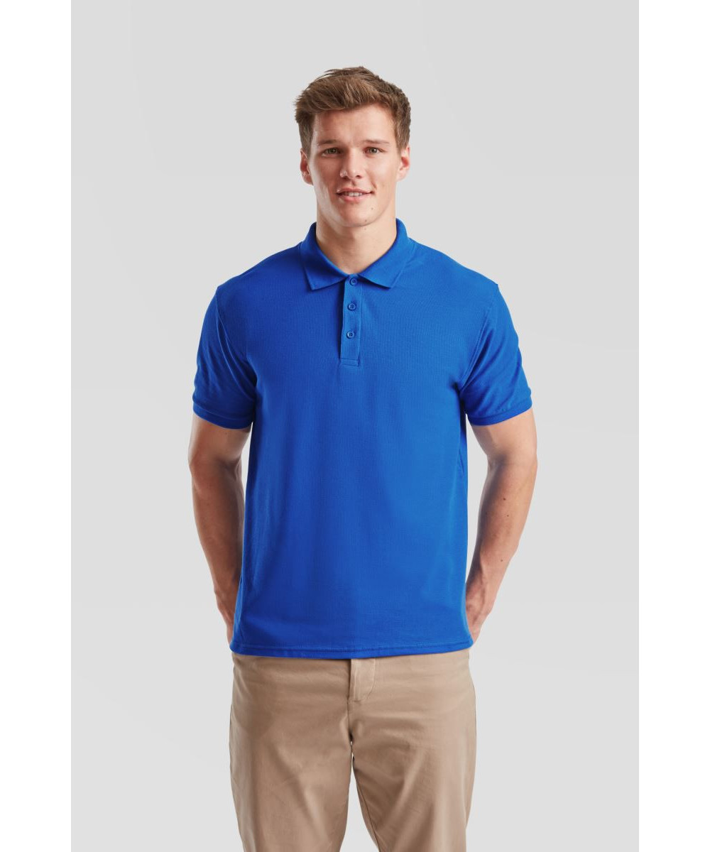 Fruit of the Loom | Premium férfi galléros póló royal blue L – Outlet ajánlat