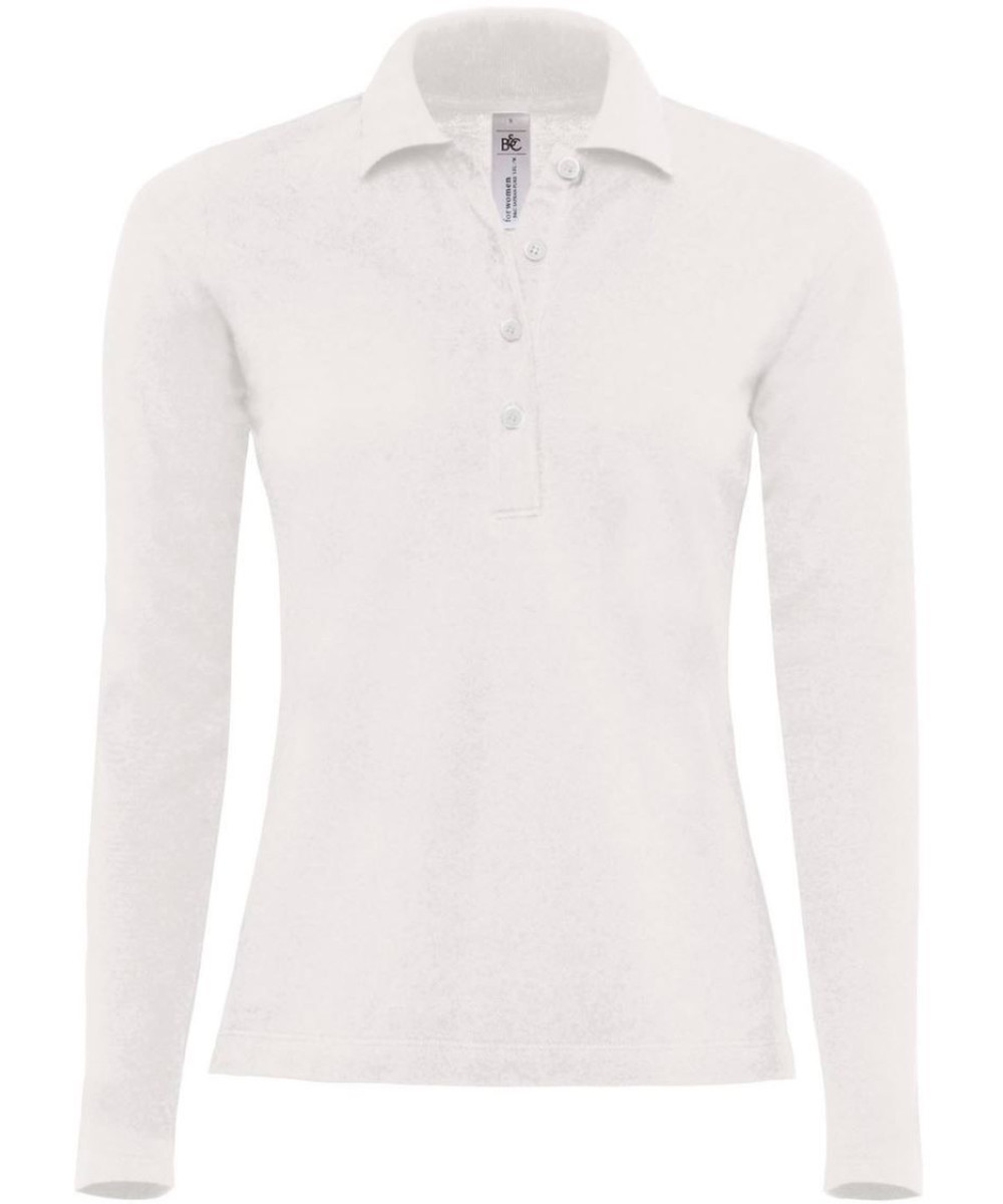 B&C | Safran Pure LSL Women hosszú ujjú női galléros póló white M – Outlet ajánlat