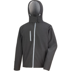 Result Core | R230M Férfi 3-Rétegű Softshell Kapucnis Kabát black/grey 2XL - Outlet Ajánlat