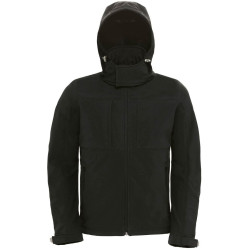 B&C | Férfi 3-Rétegű Kapucnis Softshell Kabát black L - Outlet Ajánlat