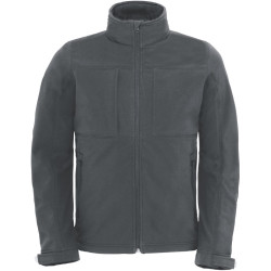 B&C | Férfi 3-Rétegű Kapucnis Softshell Kabát dark grey 3XL - Outlet Ajánlat