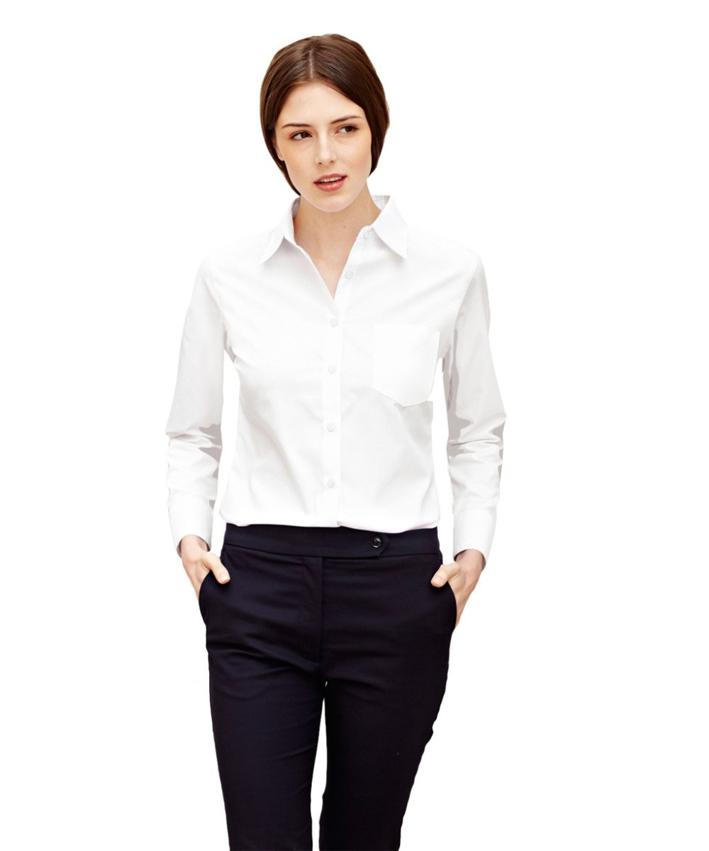 F.O.L. | Lady-Fit Poplin Shirt LSL Poplin Blouse long-sleeve