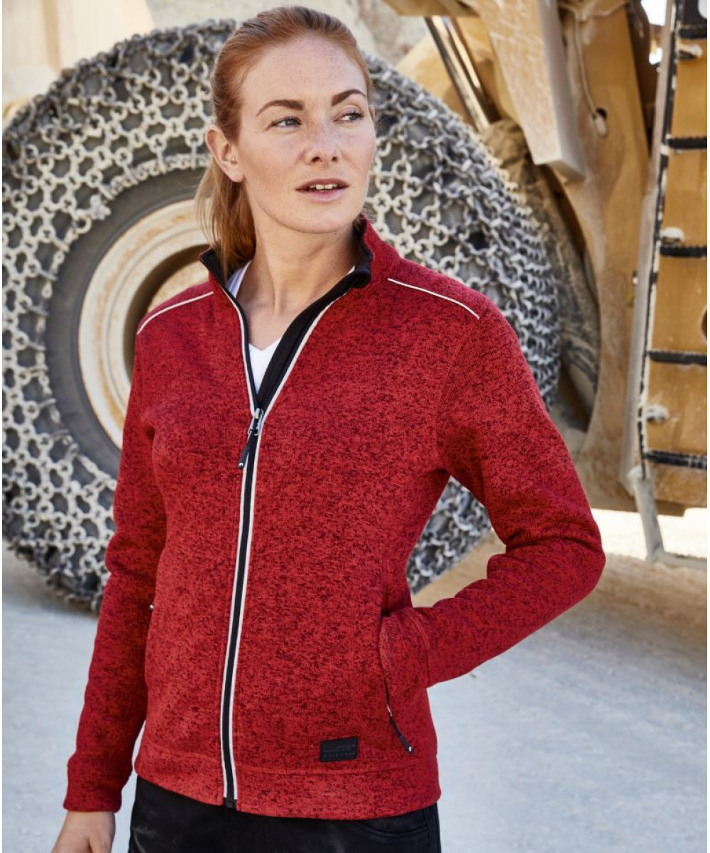James & Nicholson | JN 897 Ladies' Workwear Knitted Fleece Jacket - Solid
