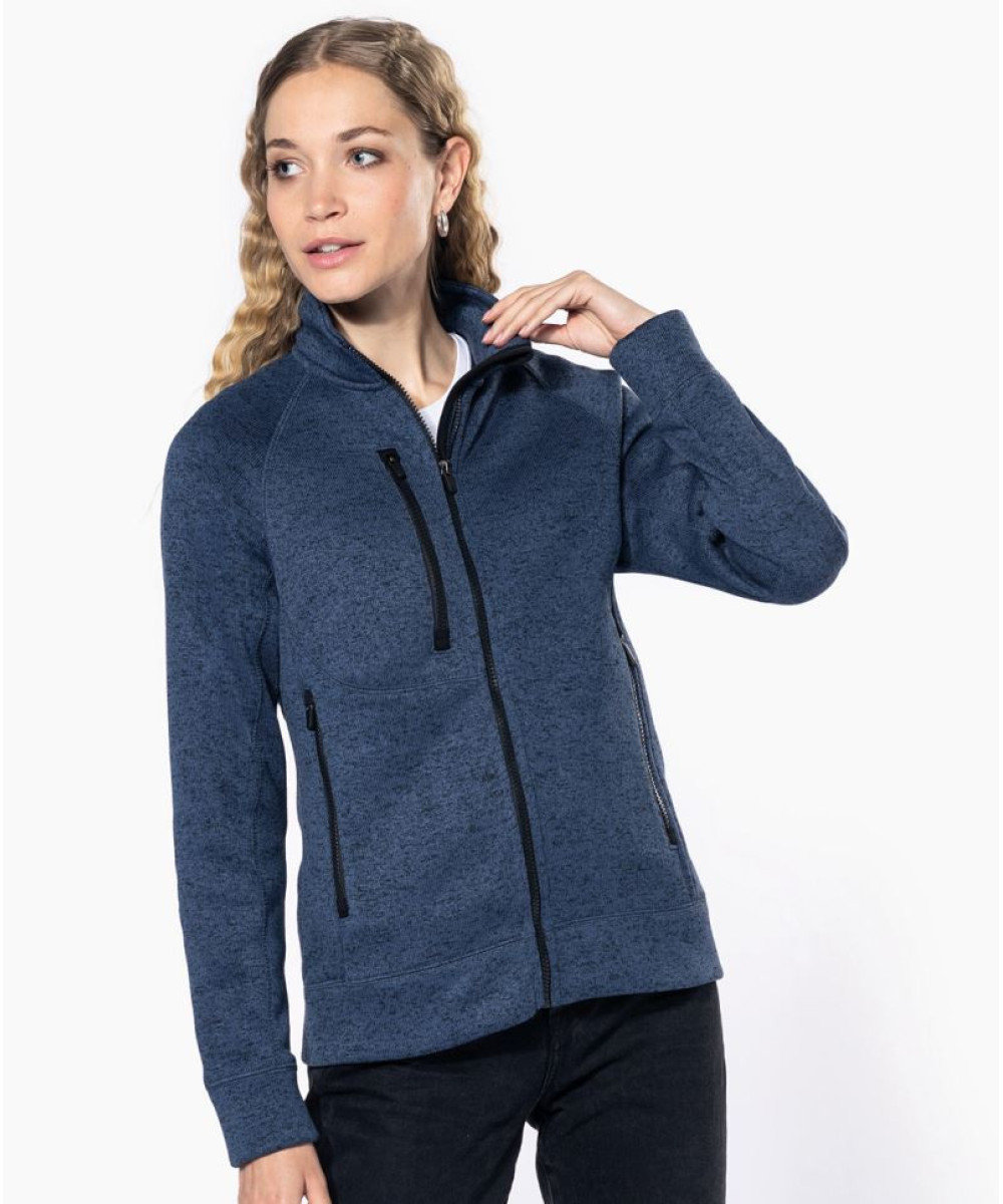 Kariban | K9107 Ladies Melange Knitted Fleece Jacket