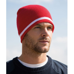 Result Winter Essentials | R368X Knitted Hat with contrasting Stripes