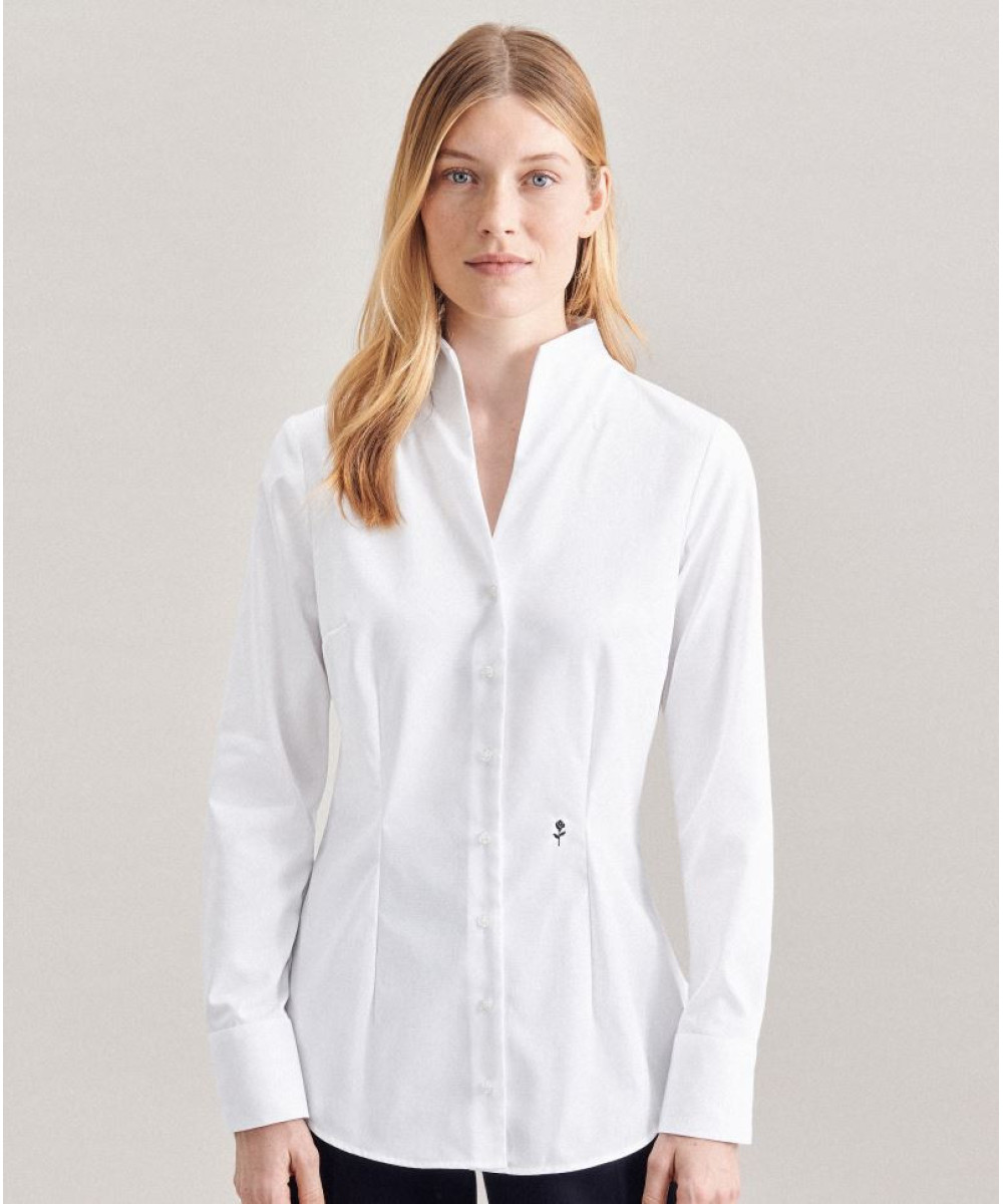 SST | Chalice Blouse Slim LSL Poplin Blouse with Chalice Collar long-sleeve