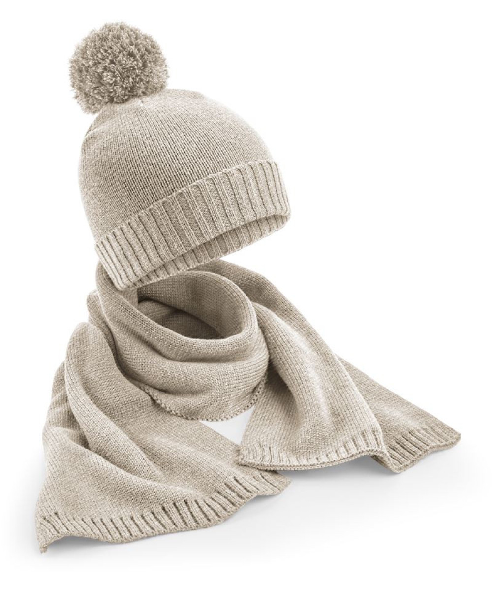 Beechfield | B401 Knitted Scarf and Beanie Gift Set