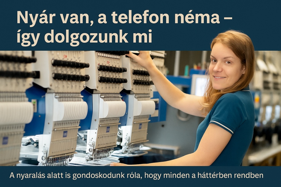 ZSK hímzőgép működés közben a cegespolo.eu gyártásán